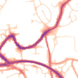 Daytime road noise heatmap for RH19 3HP