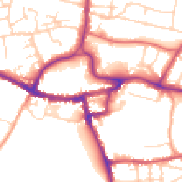 Daytime road noise heatmap for RH2 0AA