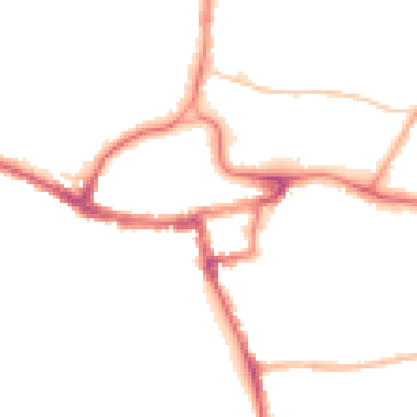 Night-time road noise heatmap for RH2 0AB