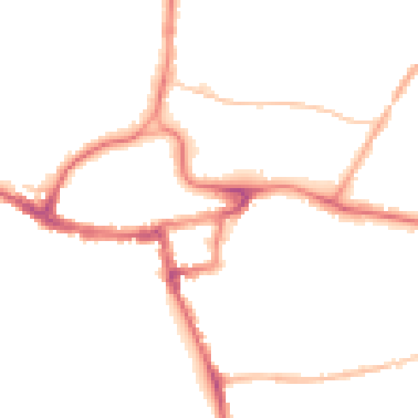 Night-time road noise heatmap for RH2 0AD
