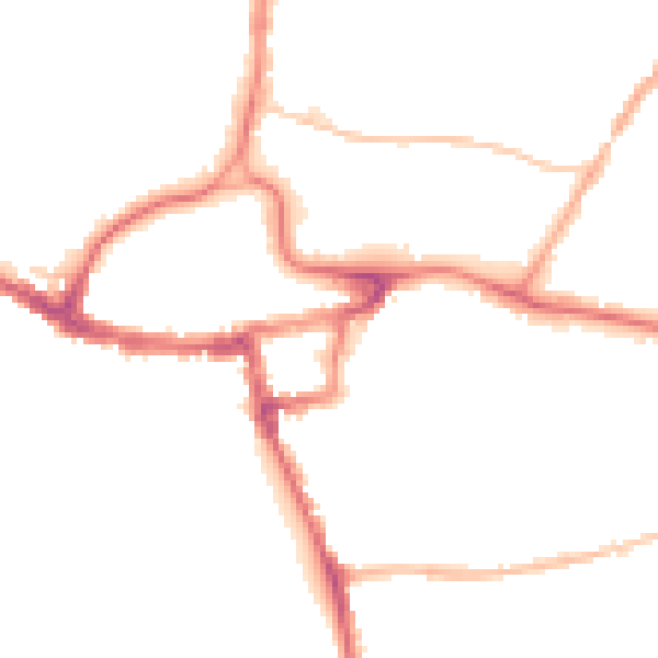 Night-time road noise heatmap for RH2 0AJ