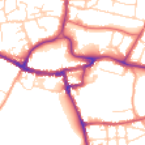 Daytime road noise heatmap for RH2 0AN