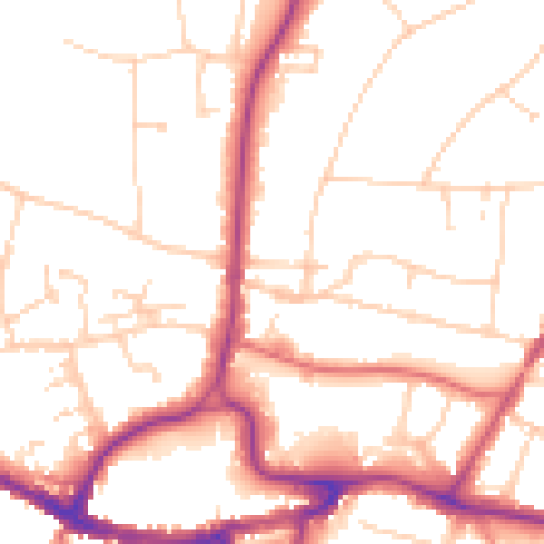 Daytime road noise heatmap for RH2 0AR