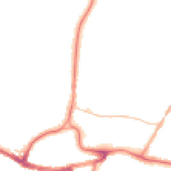 Night-time road noise heatmap for RH2 0AR