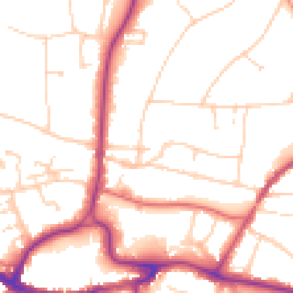 Daytime road noise heatmap for RH2 0AW