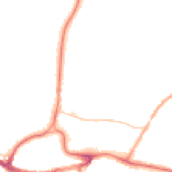 Night-time road noise heatmap for RH2 0AW