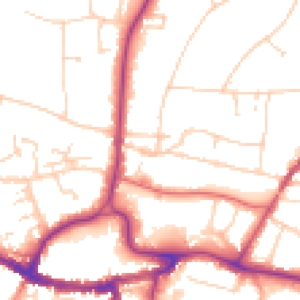 Daytime road noise heatmap for RH2 0AY