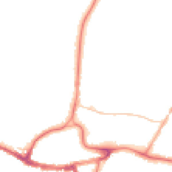 Night-time road noise heatmap for RH2 0BA