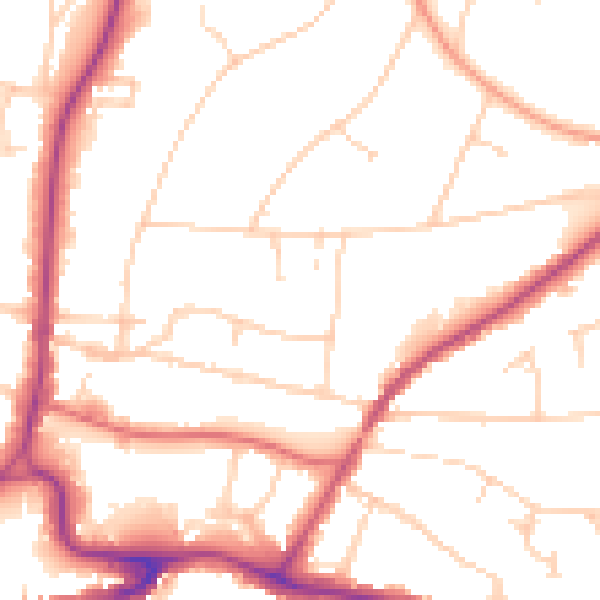 Daytime road noise heatmap for RH2 0BP