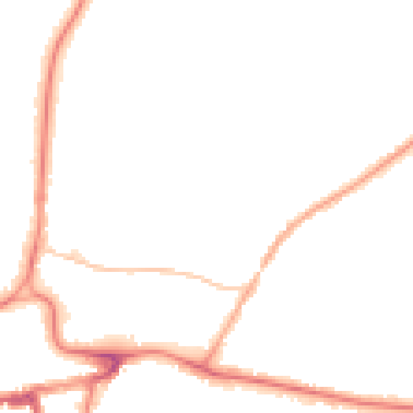 Night-time road noise heatmap for RH2 0BS