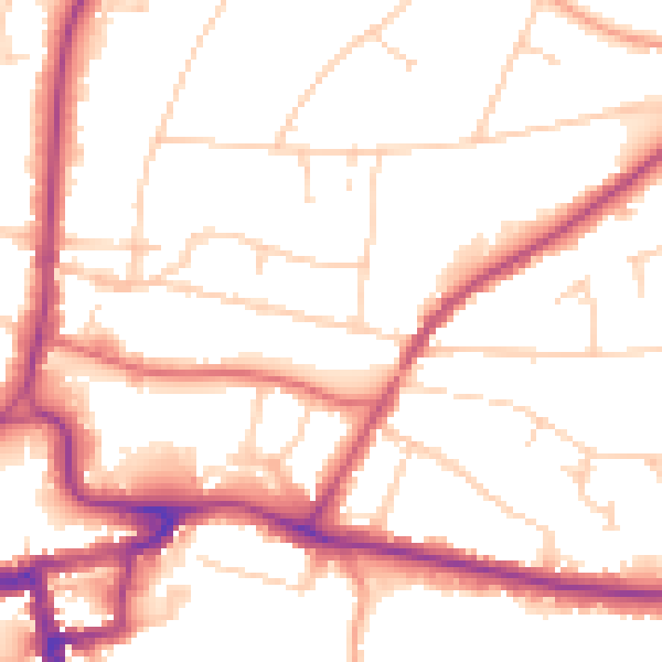 Daytime road noise heatmap for RH2 0BX