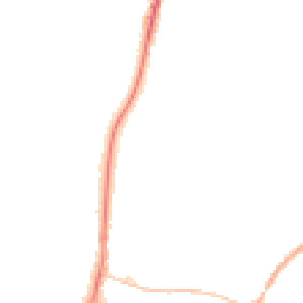 Night-time road noise heatmap for RH2 0BZ