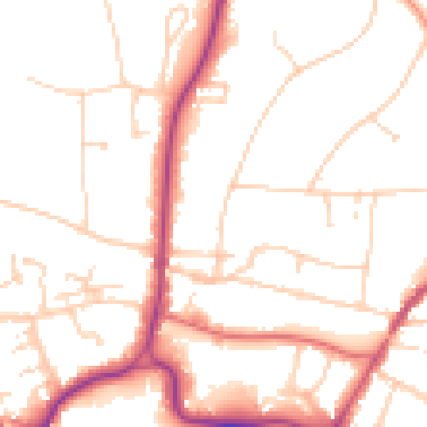 Daytime road noise heatmap for RH2 0DA