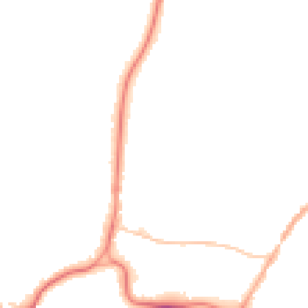 Night-time road noise heatmap for RH2 0DA