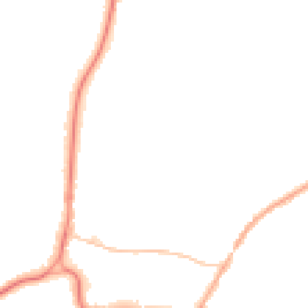 Night-time road noise heatmap for RH2 0DD