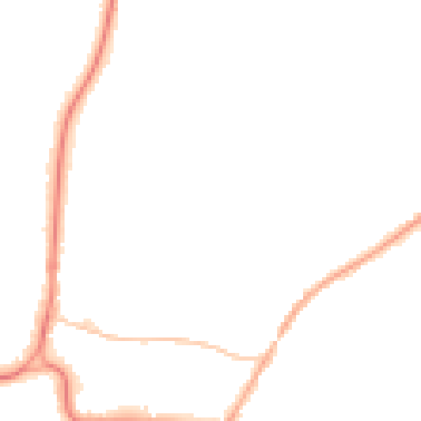 Night-time road noise heatmap for RH2 0DE