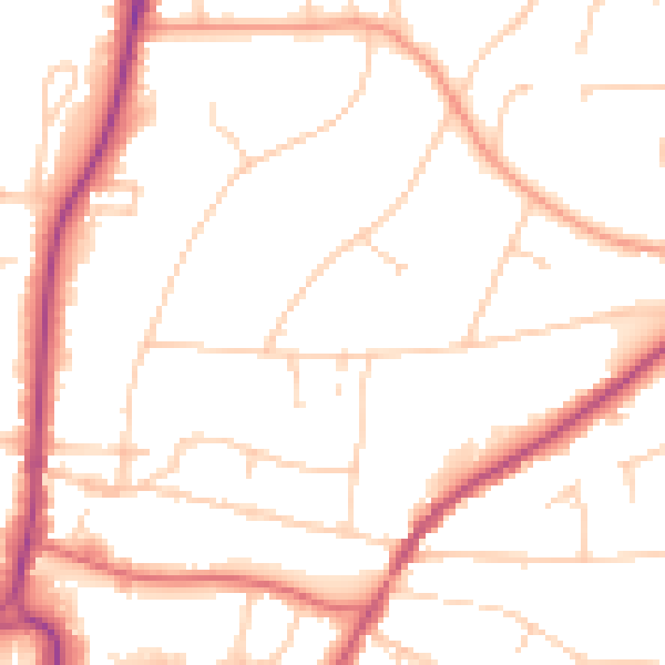Daytime road noise heatmap for RH2 0DF