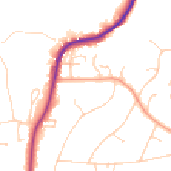 Daytime road noise heatmap for RH2 0DP