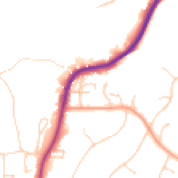 Daytime road noise heatmap for RH2 0DS