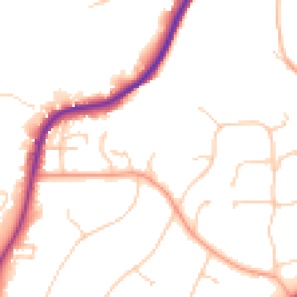 Daytime road noise heatmap for RH2 0DX