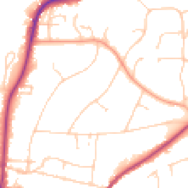 Daytime road noise heatmap for RH2 0EA