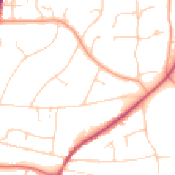 Daytime road noise heatmap for RH2 0EP