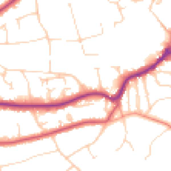 Daytime road noise heatmap for RH2 0GY