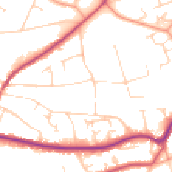 Daytime road noise heatmap for RH2 0NS
