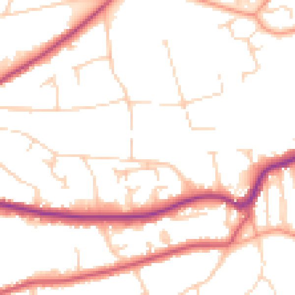 Daytime road noise heatmap for RH2 0RP