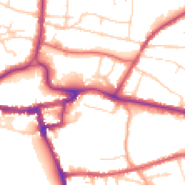Daytime road noise heatmap for RH2 0ST