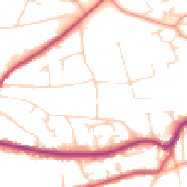 Daytime road noise heatmap for RH2 0UD