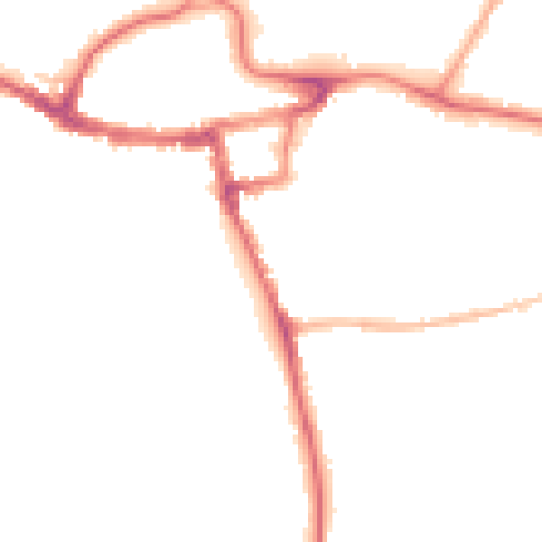 Night-time road noise heatmap for RH2 7AN