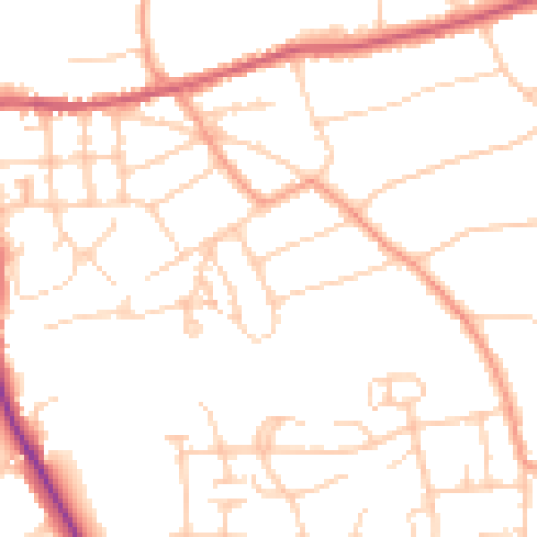 Daytime road noise heatmap for RH2 7HF