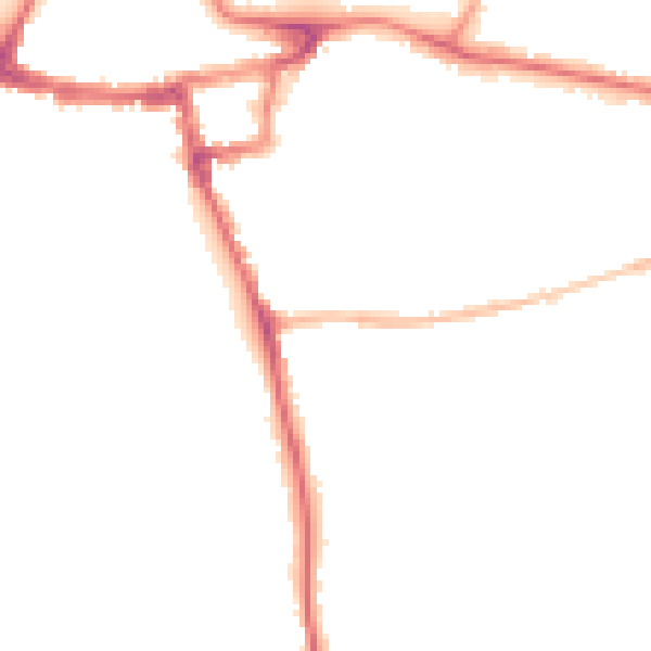Night-time road noise heatmap for RH2 7JP