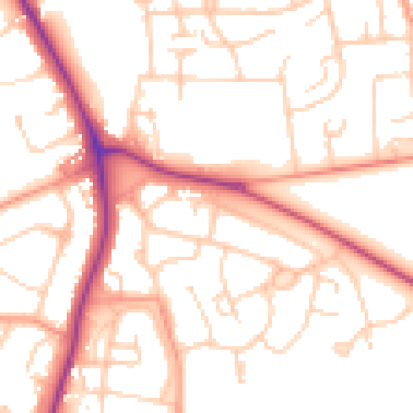 Daytime road noise heatmap for RH2 7PR