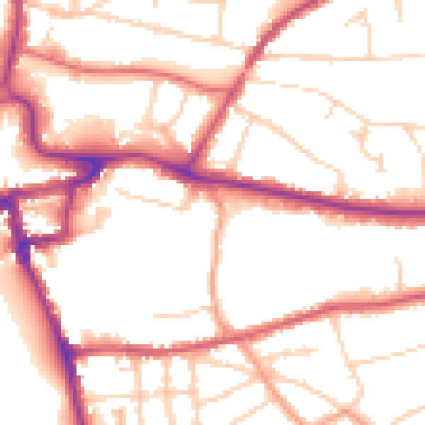 Daytime road noise heatmap for RH2 7RN
