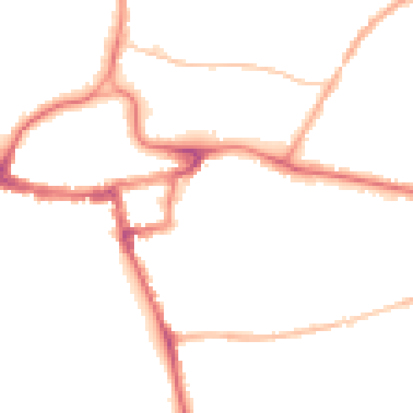 Night-time road noise heatmap for RH2 7RW