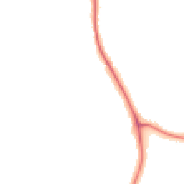 Night-time road noise heatmap for RH2 8AW