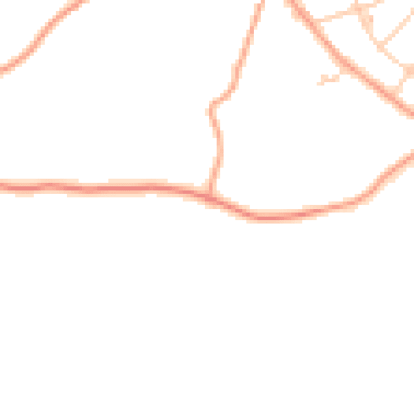 Daytime road noise heatmap for RH2 8NH
