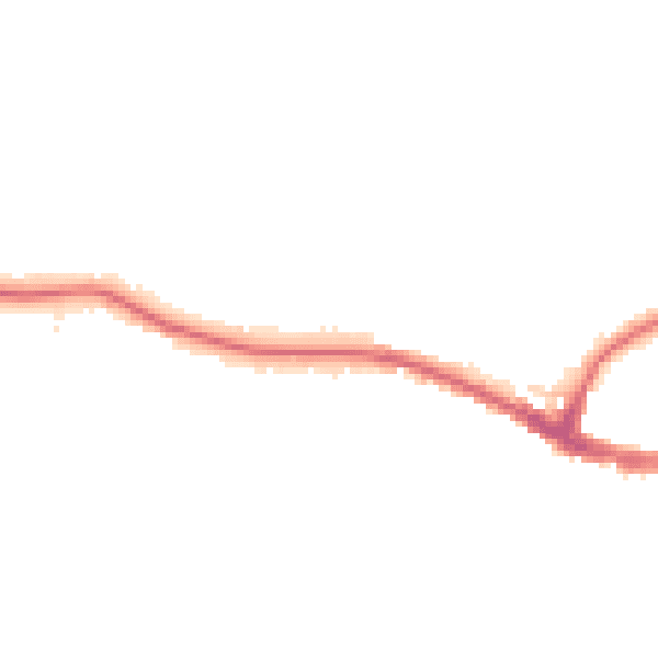 Night-time road noise heatmap for RH2 9DE