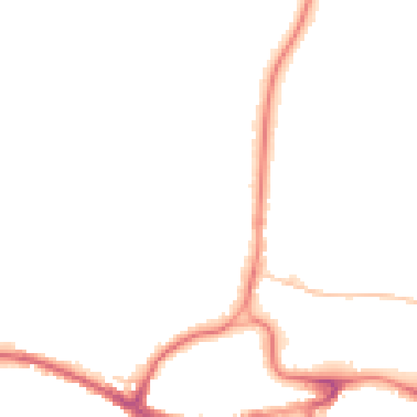 Night-time road noise heatmap for RH2 9DX