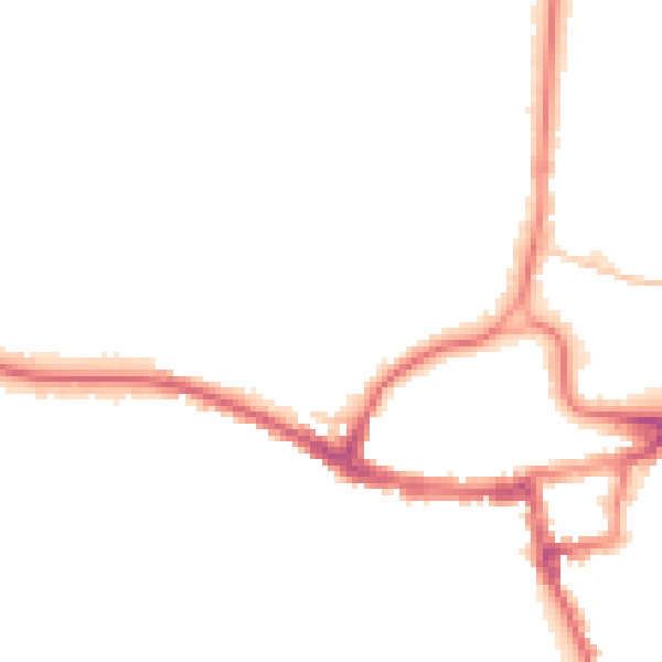 Night-time road noise heatmap for RH2 9HN