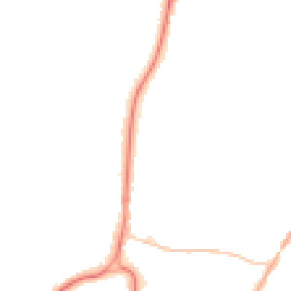 Night-time road noise heatmap for RH2 9NL
