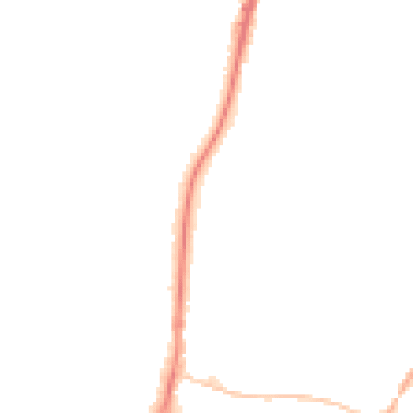 Night-time road noise heatmap for RH2 9NW