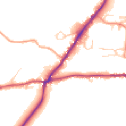 Daytime road noise heatmap for RH20 1AB