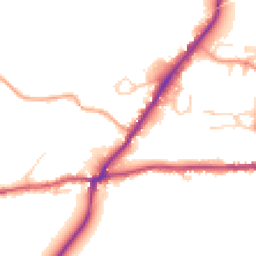 Daytime road noise heatmap for RH20 1AE