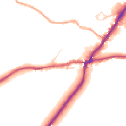 Daytime road noise heatmap for RH20 1AJ