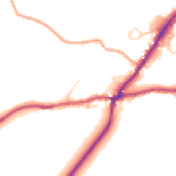Daytime road noise heatmap for RH20 1AZ