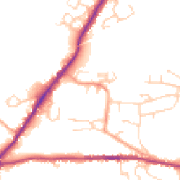 Daytime road noise heatmap for RH20 2JE