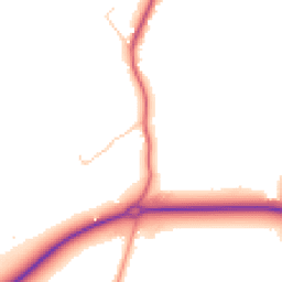 Daytime road noise heatmap for RH3 7BZ